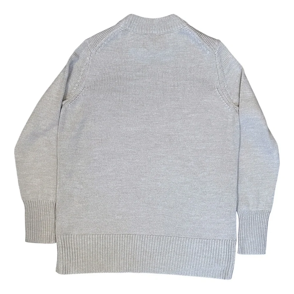Tuckernuck Bexley Button Seam Wool Blend Sweater in Wheat Grey Women’s Small